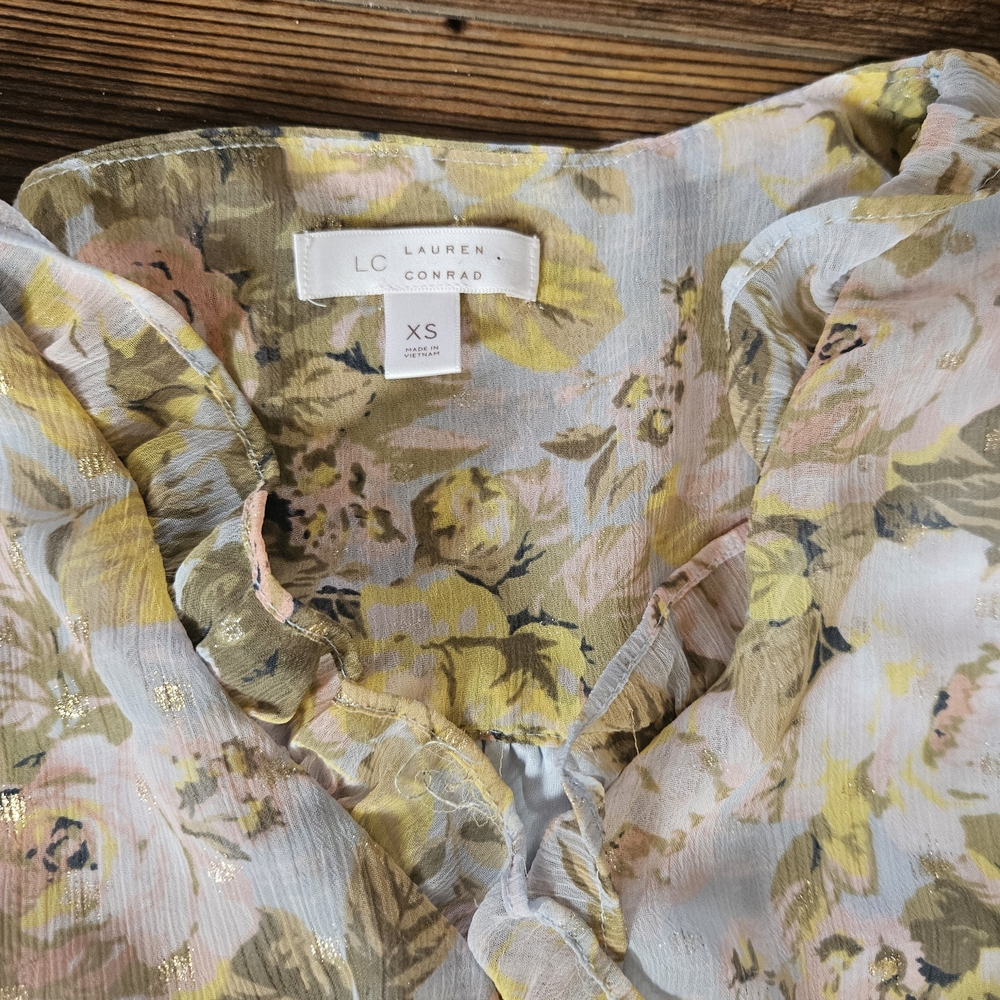 LC Lauren Conrad Yellow and Pink Floral Dress - Picture 3 of 7